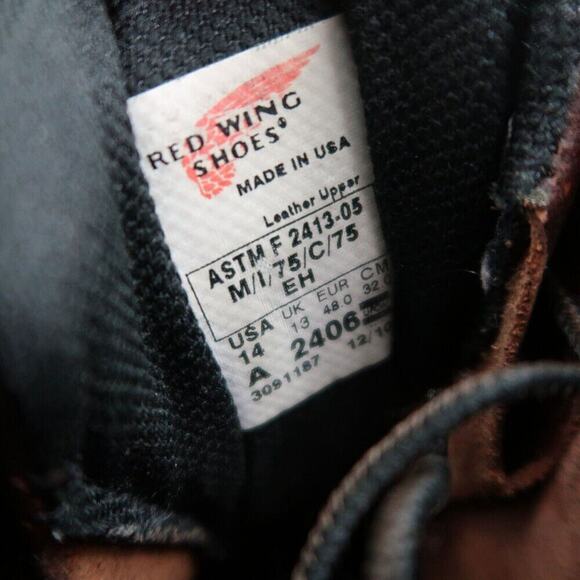 Red Wing Shoes Mens 14 Boot Steel Toe Work EH Leather Supersole Waterproof Brown - Picture 8 of 16